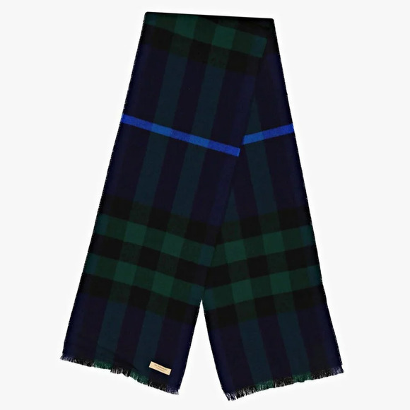 Burberry Cashmere Scarf Green & Blue 176 x 28 cm (Unisex) NWT (MSRP $490) - Picture 1 of 4